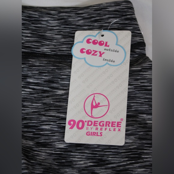 90 degree by reflex girls NEW size 10/Medium black swirl/marble color leggings - Picture 4 of 6